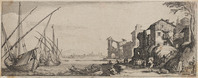 KG 10779
<br/>
Kleine haven ("Landschappen")
<br/>
<em>Callot, Jacques (1592 - 1635)</em>